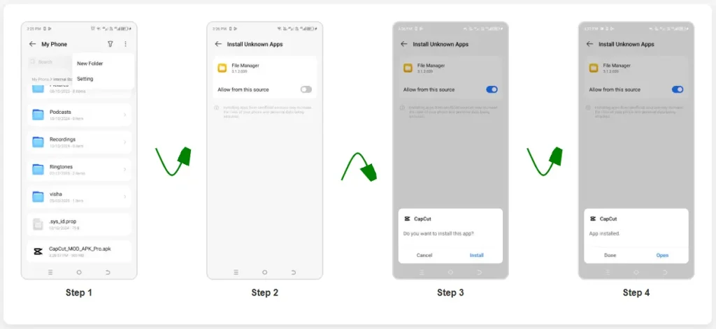How to install capcut mod apk