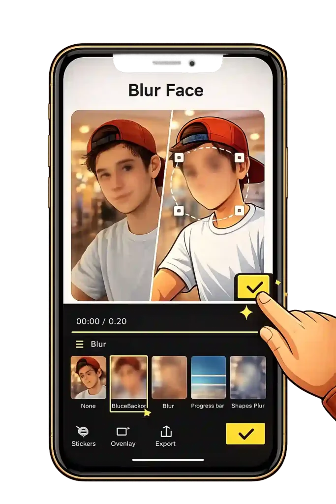 blur your face in capcut