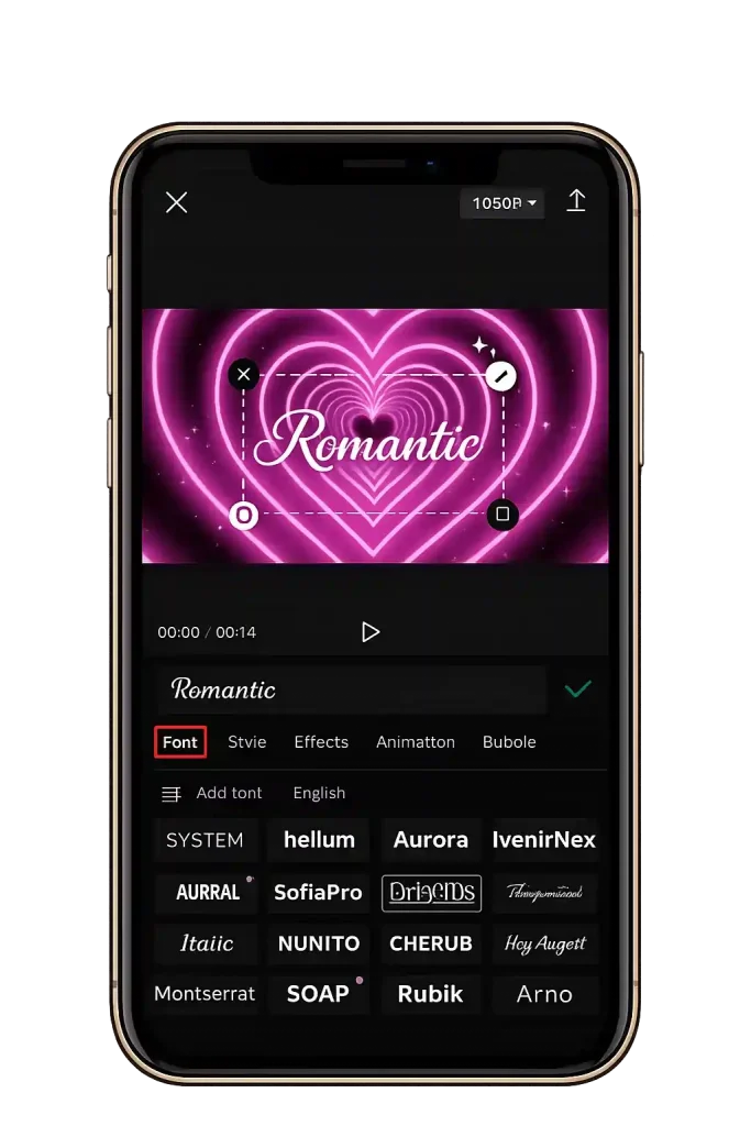 thousands of fonts available in capcut