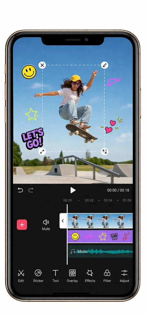 stickers and overlays in capcut