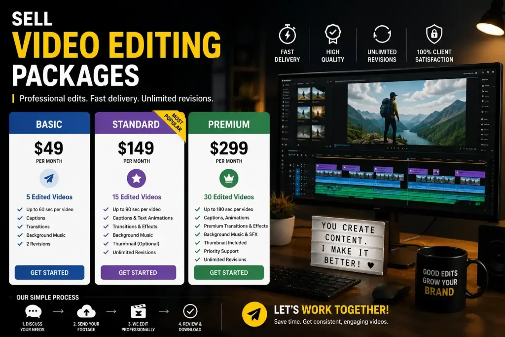 Sell Video Editing Packages