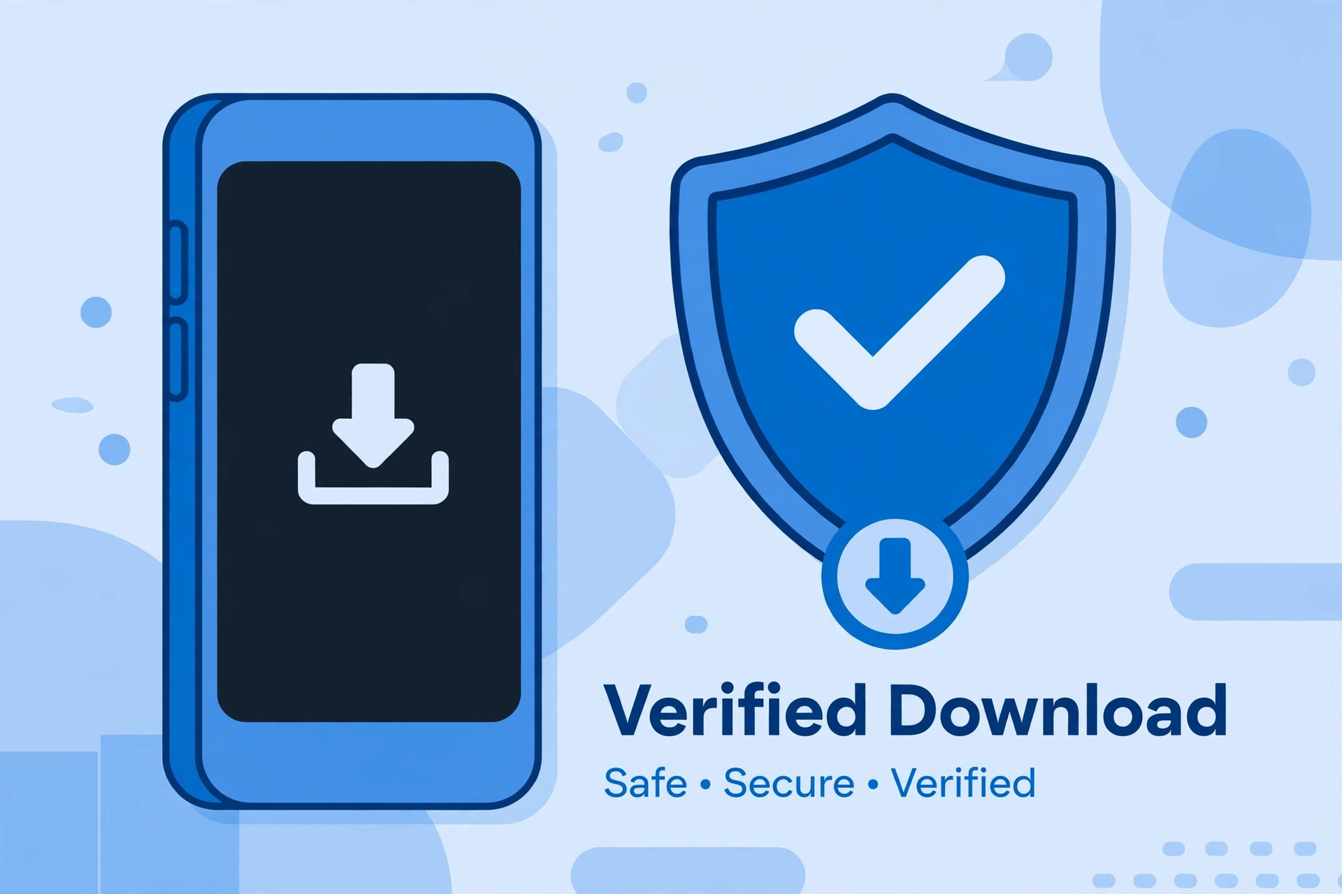 Safe verified APK download with shield protection