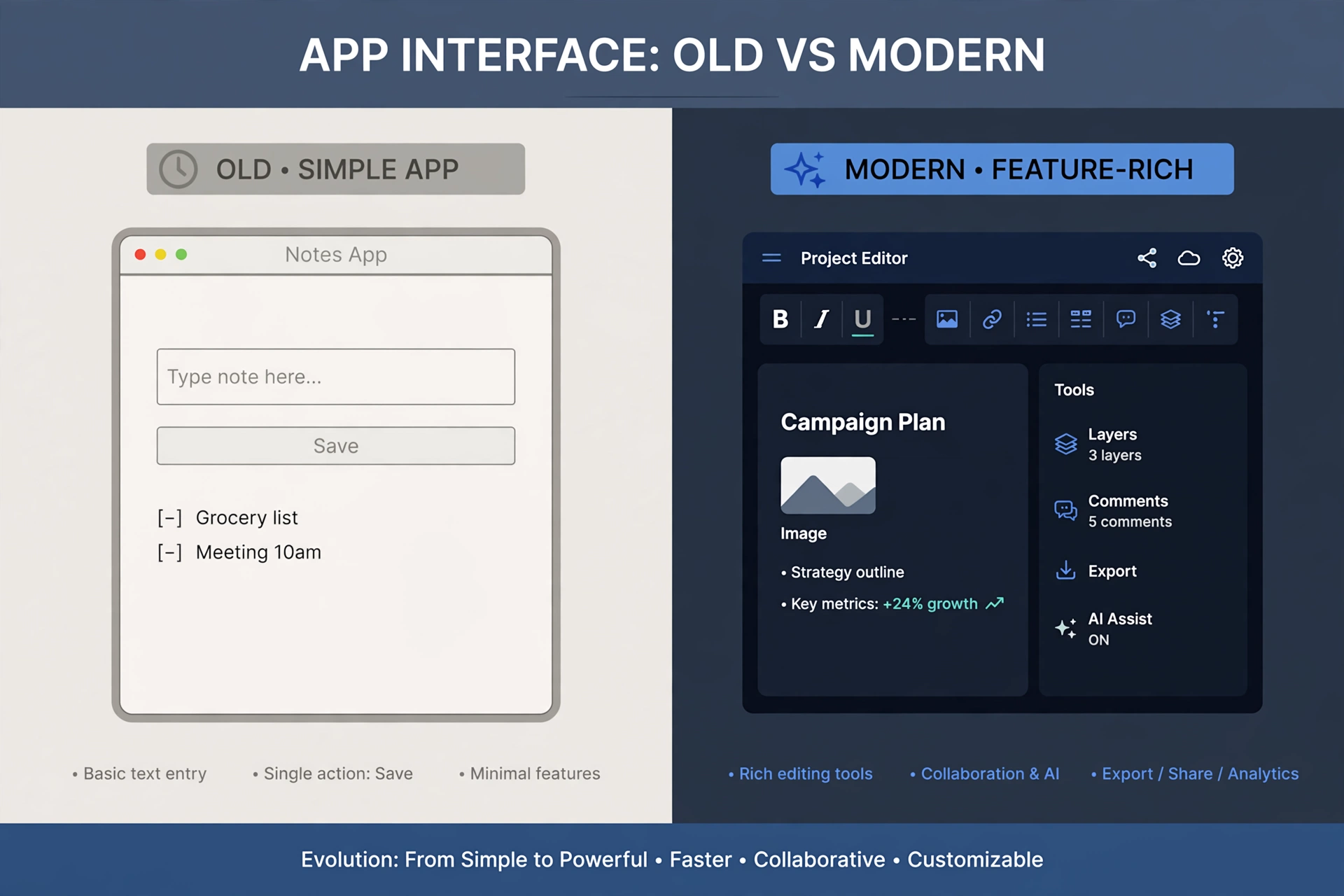 Old vs new CapCut app interface comparison
